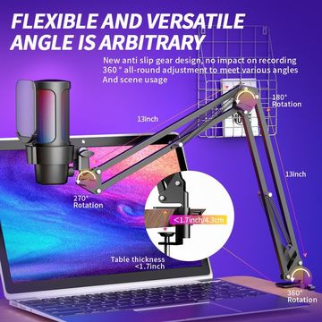 multiple angle view of condenser microphone