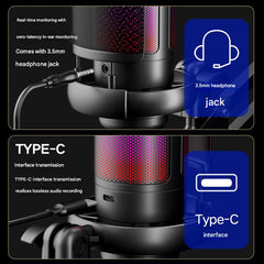 elegant design of USB microphone in black