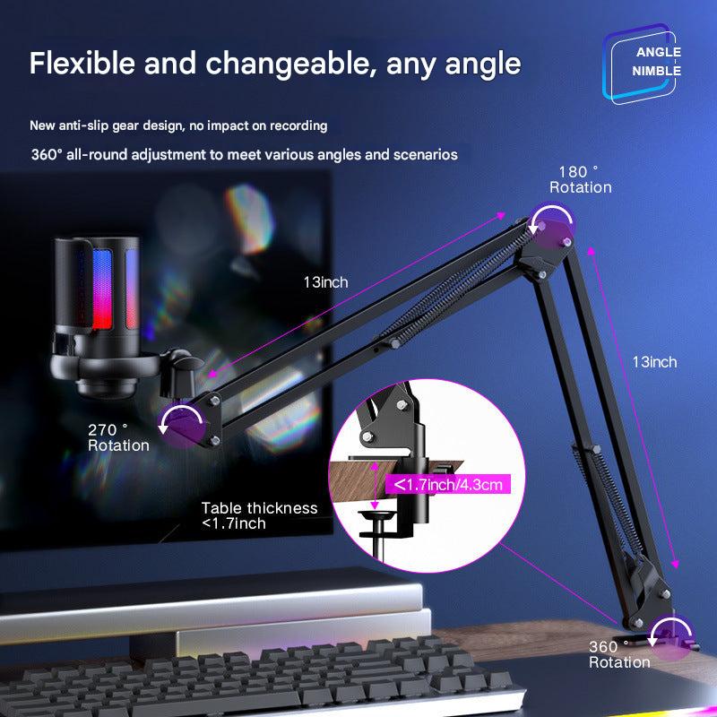 image of Professional USB Condenser Microphone with adjustable arm