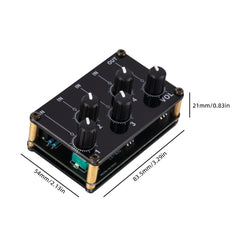 Compact audio mixer on a table for portable use