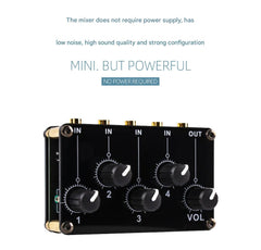 Mixer with cables connected for audio input
