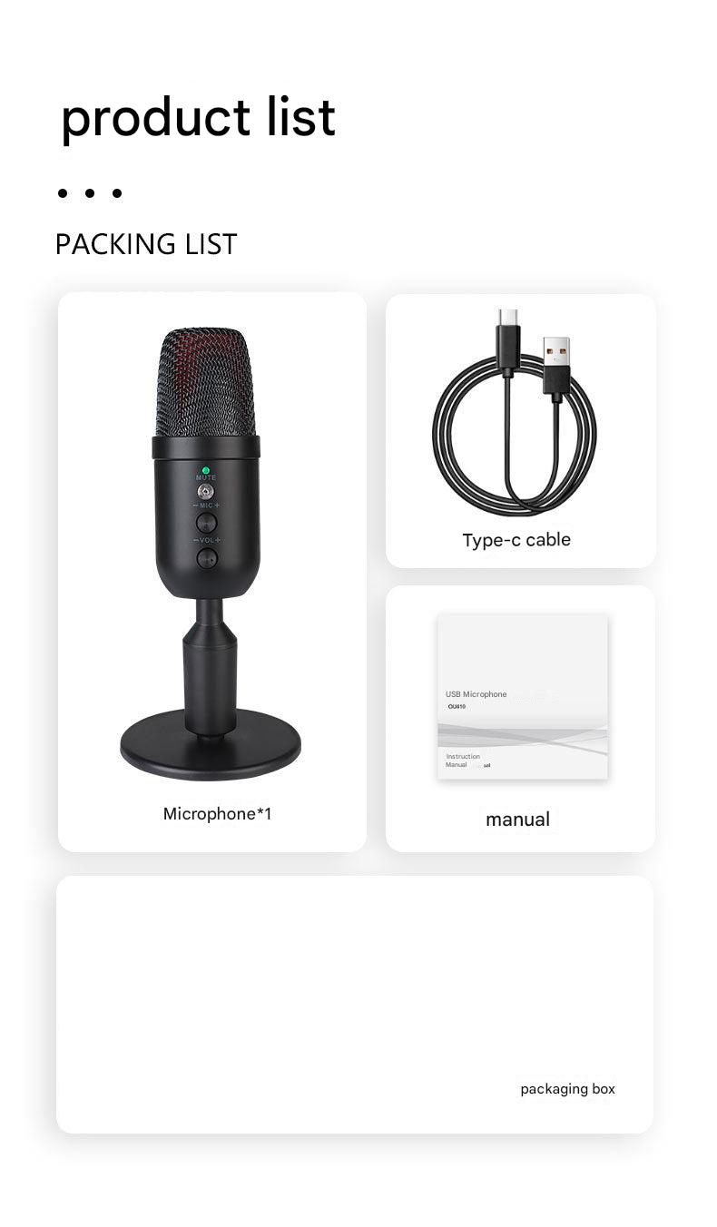 USB condenser microphone with stand