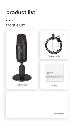 USB condenser microphone with stand