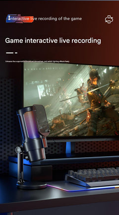 USB Live Streaming Microphone with Colourful Lights image 2