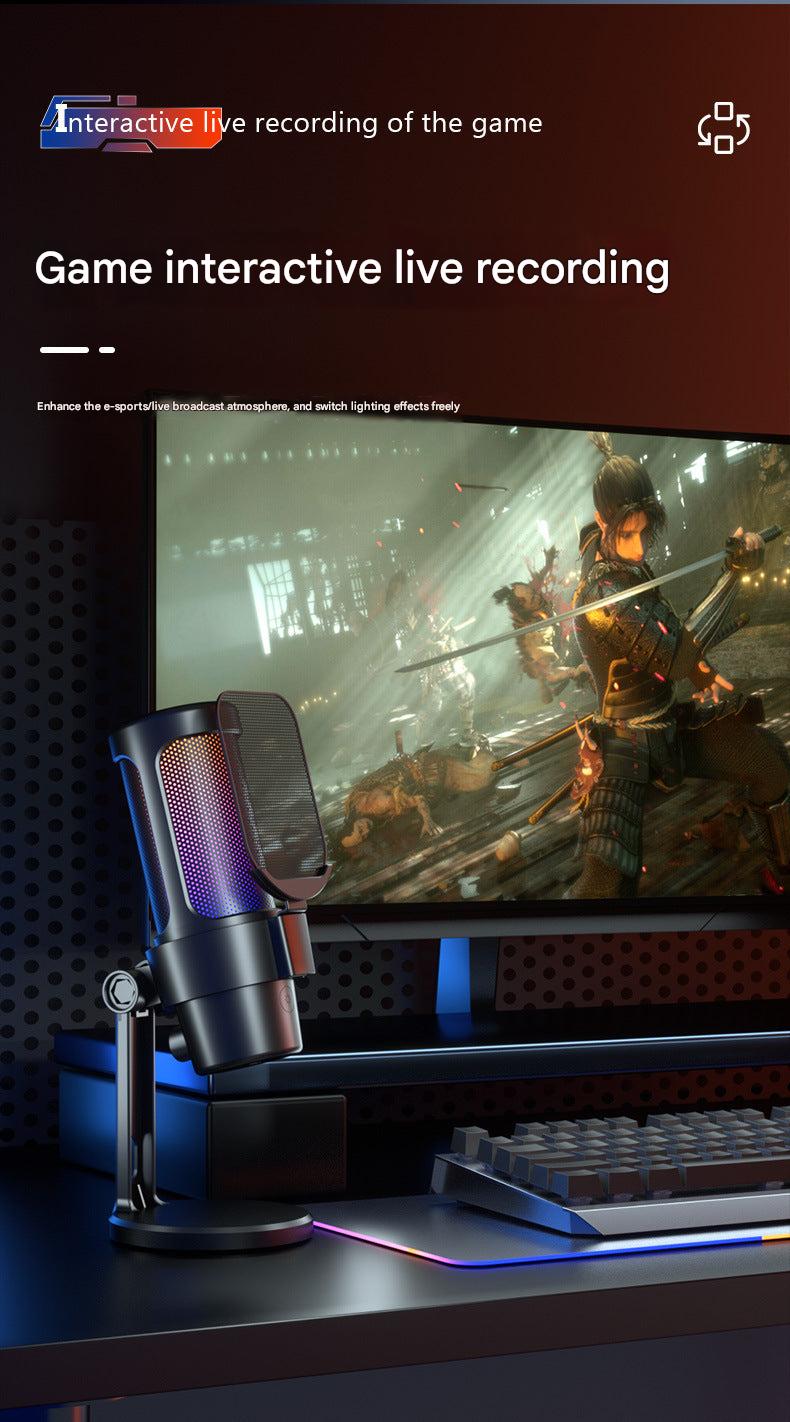 USB Live Streaming Microphone with Colourful Lights image 2