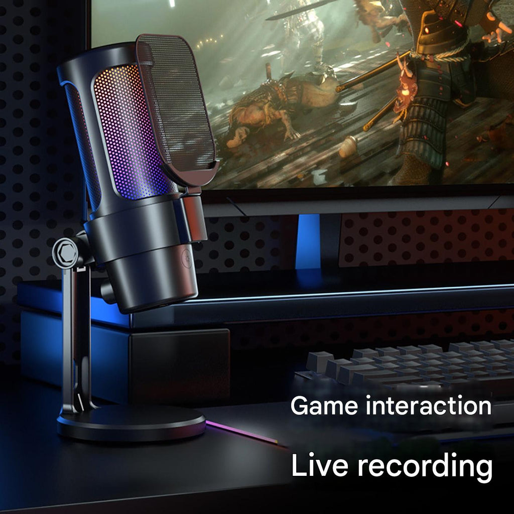 USB Live Streaming Microphone with Colourful Lights image 3