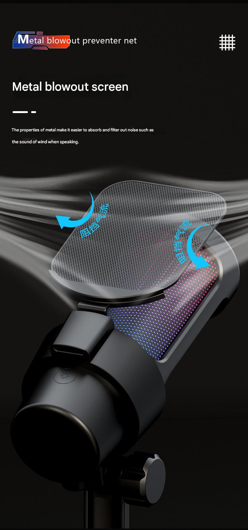 USB Live Streaming Microphone with Colourful Lights image 8