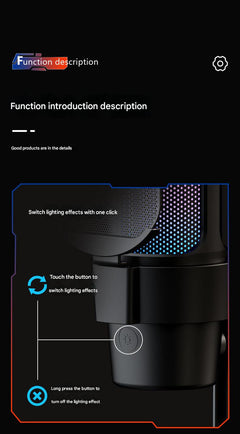 USB Live Streaming Microphone with Colourful Lights image 9