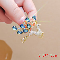 Electroplated alloy deer brooch detailing