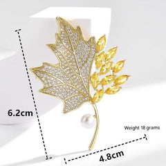 Pearl Flower Brooch in Close-up View