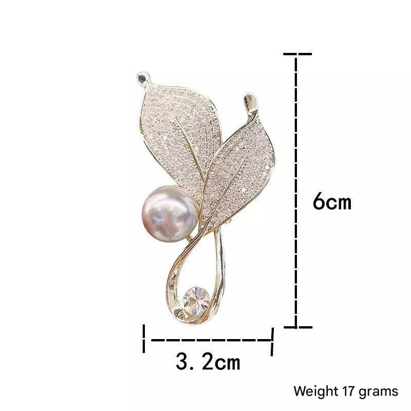 Korean Stylish Leaf Brooch Showcased - Image 6
