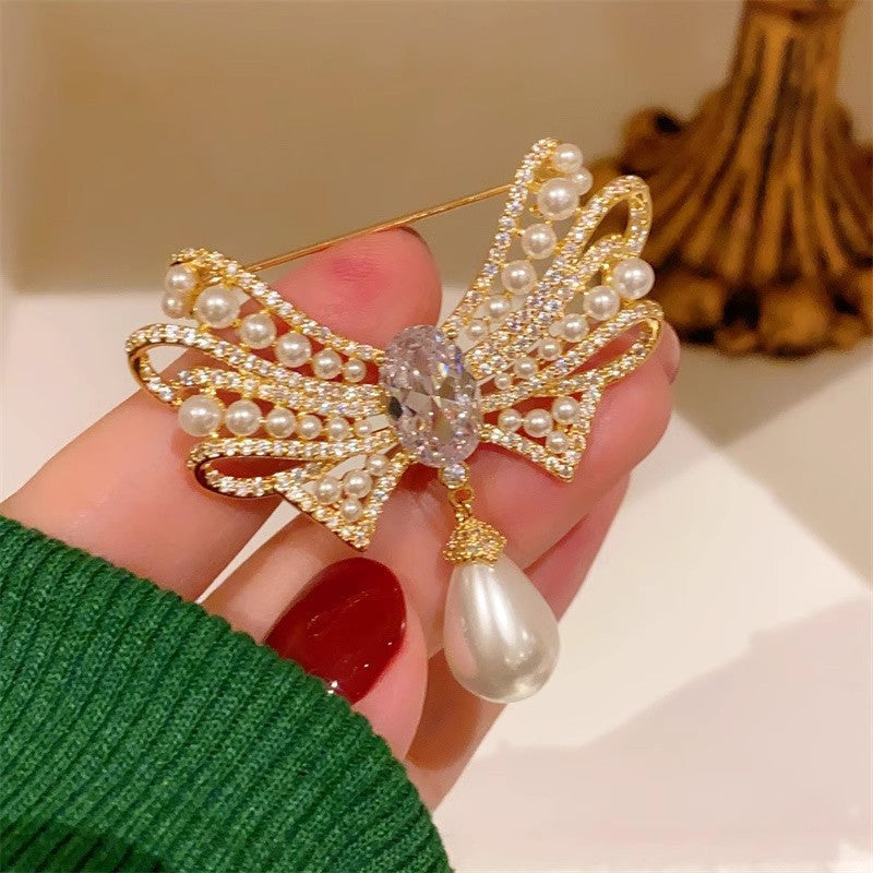 Versatile brooch styled with a blazer