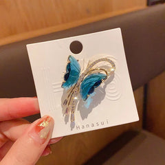 Detailed view of the crystal butterfly design