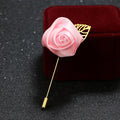 versatile floral pin worn on a jacket