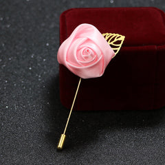 versatile floral pin worn on a jacket