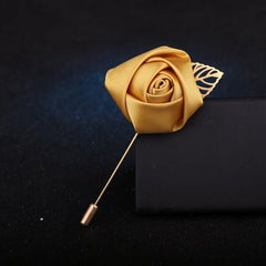 fashionable floral pin on model