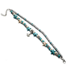 Close-up of Ocean-Inspired Anklet with Shell Charms