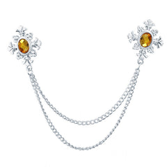 Stylish brooch worn by a model image 7