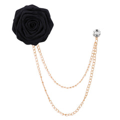 Stylish outfit featuring a floral pin