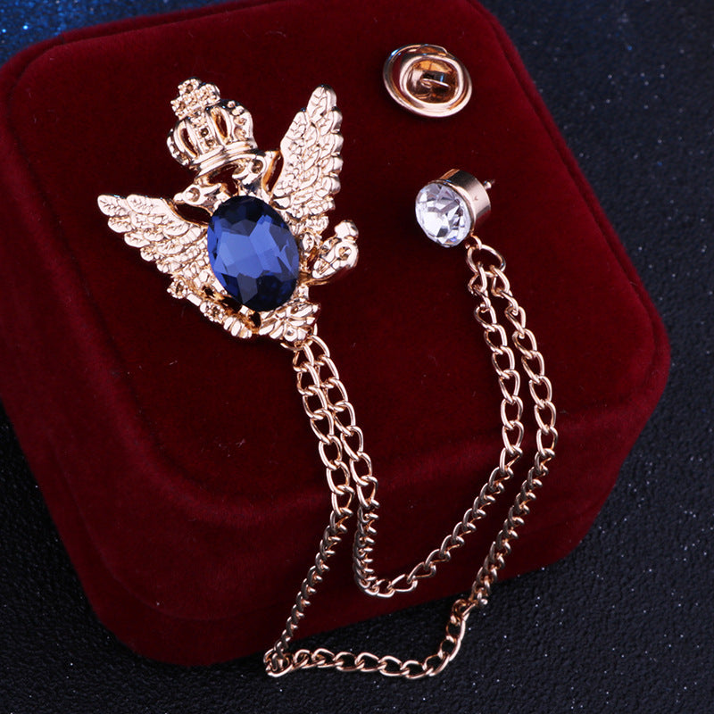 Elegant Vintage Eagle Brooch for Men displayed