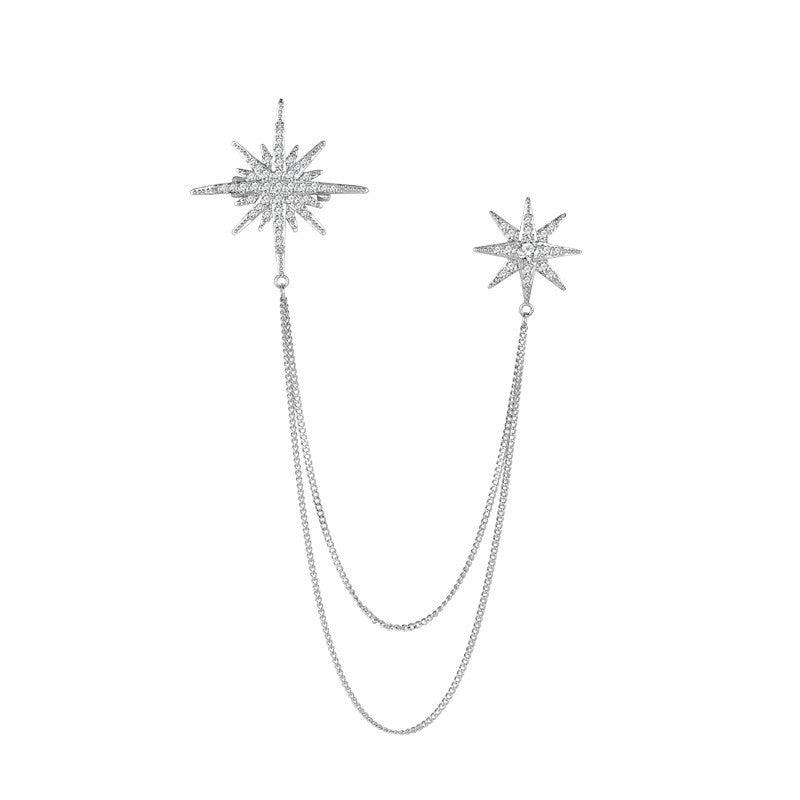Star shape brooch in stylish attire