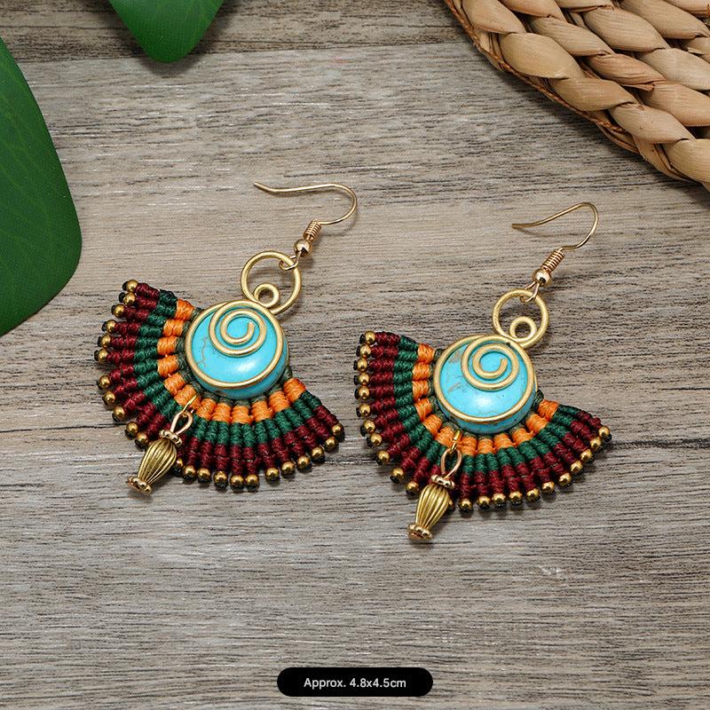 Handmade Bohemian Woven Earrings Design 1
