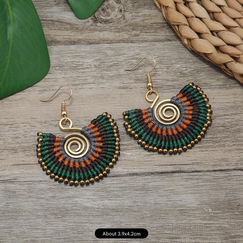 Handmade Bohemian Woven Earrings Design 6