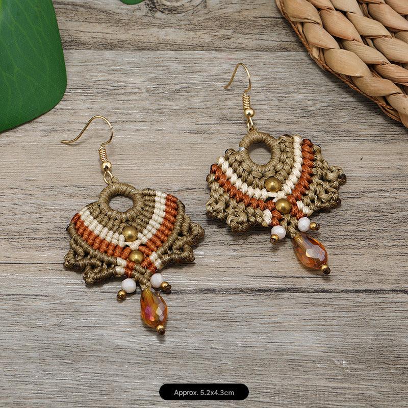 Handmade Bohemian Woven Earrings Design 7