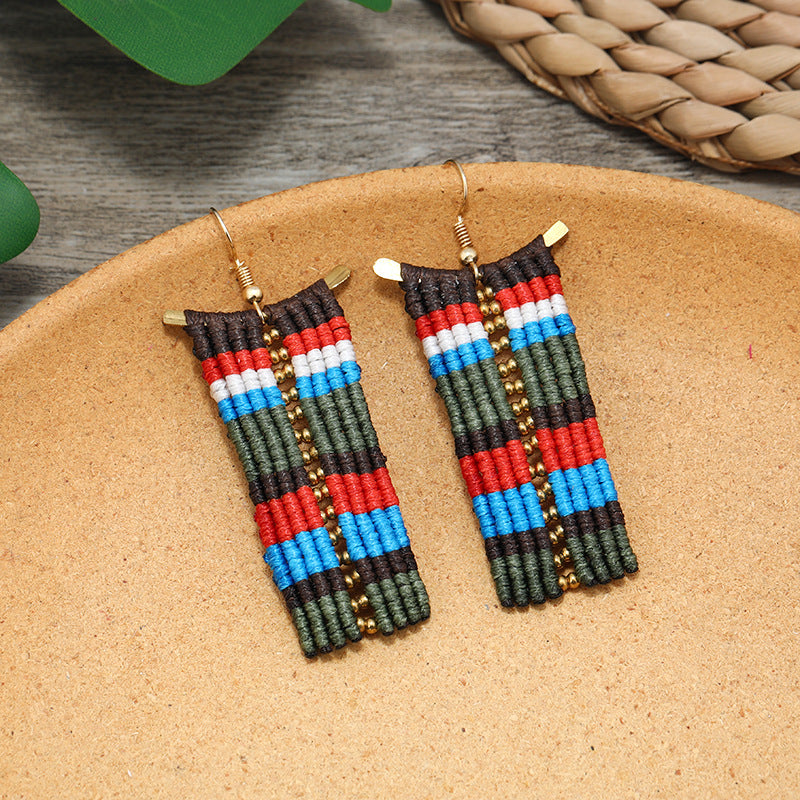 Handmade Bohemian Woven Earrings Design 1