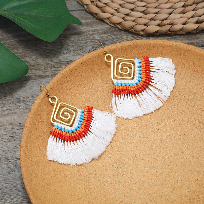 Handmade Bohemian Woven Earrings Design 3