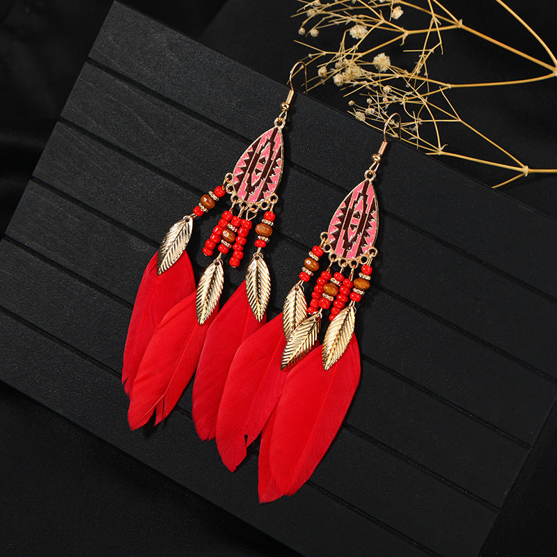 Different colour options of tassel earrings