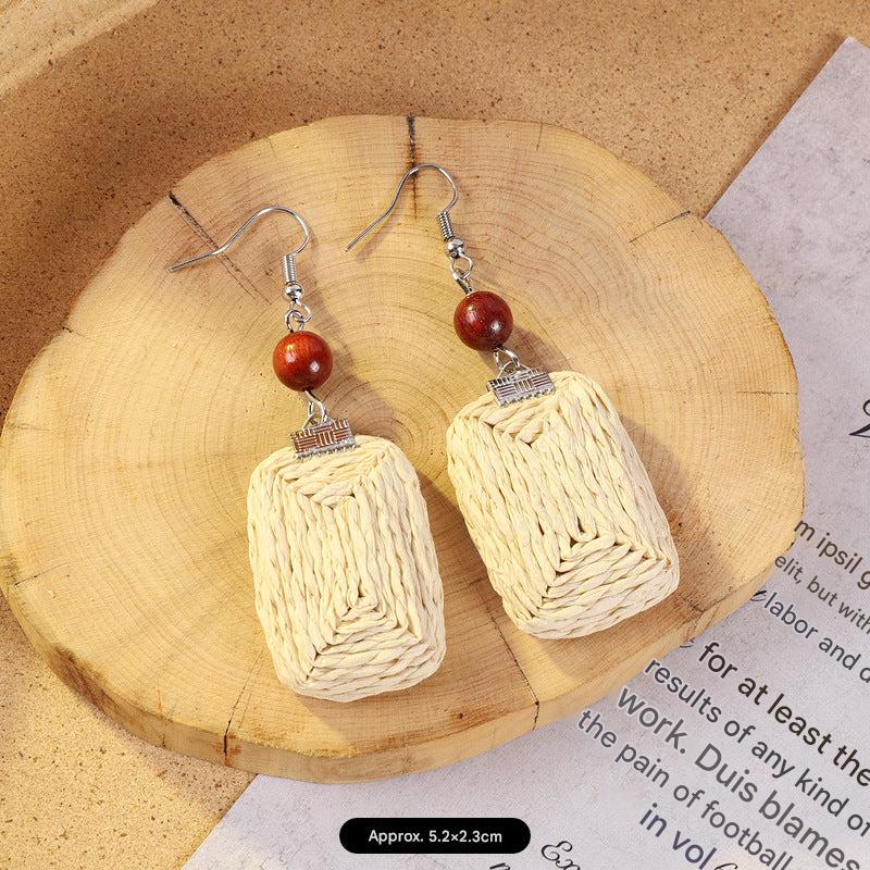 Lightweight rattan earrings perfect for the beach