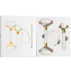 side view of jade roller with gua sha tool