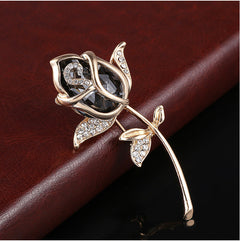Blue rose brooch with outfit