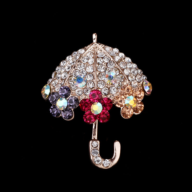 Close-up of Rhinestone details on the brooch