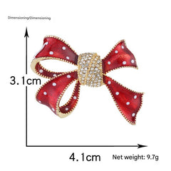 Sparkling Bow Brooch with Alloy Image 8