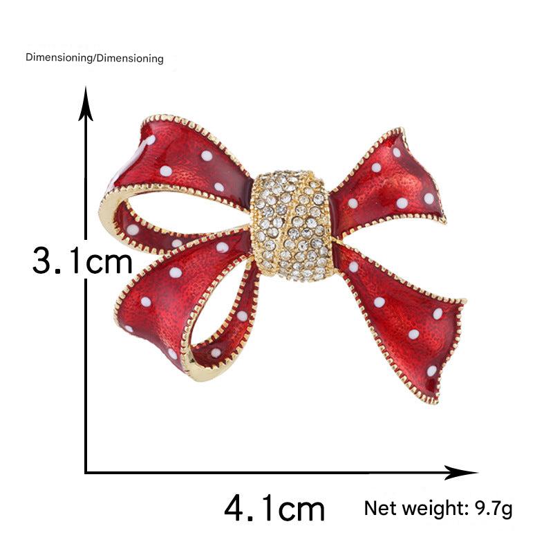 Sparkling Bow Brooch with Alloy Image 8