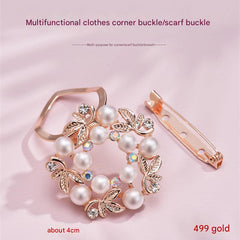 Chic floral pin displayed on a model