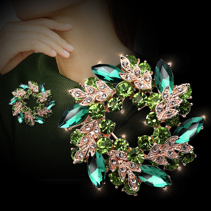 Purple floral brooch pin for women