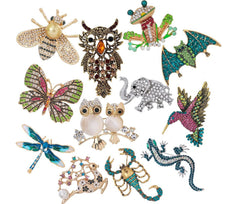 Fashionable elephant brooch detail