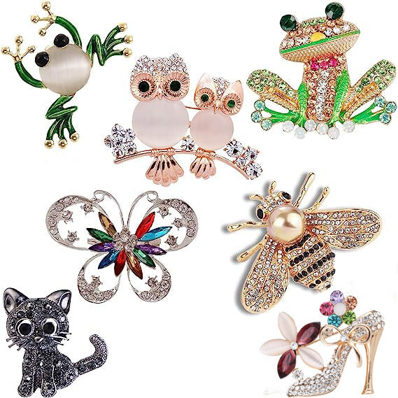 Vibrant animal brooch collection