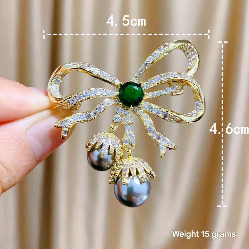 Stylish Bow-Knot Brooch with Sparkling Rhinestones – Image 2