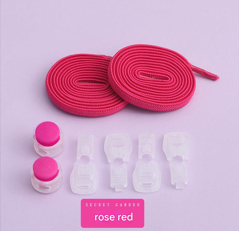 Kids' sneakers with elastic lace clips