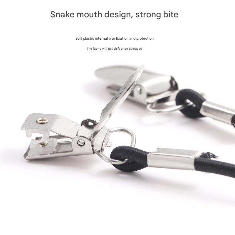 close up of the adjustable elastic clamp