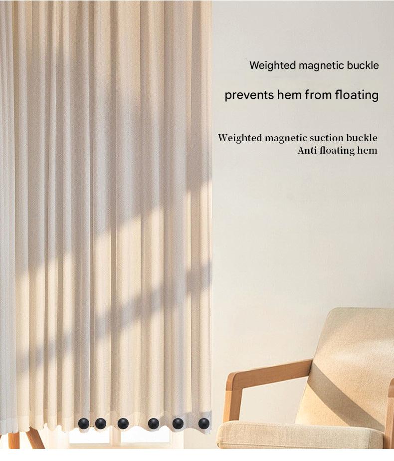 Magnetic hooks preventing curtain movement