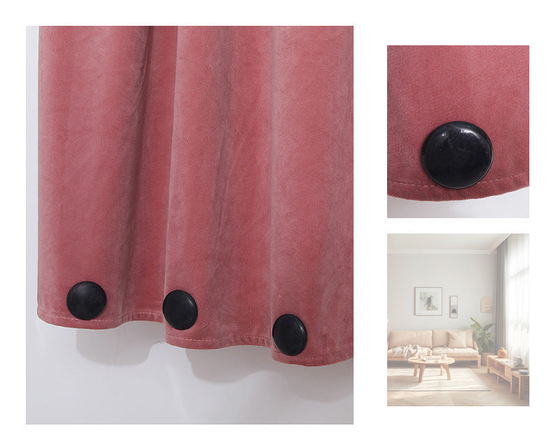 Variety of magnetic curtain weights displayed