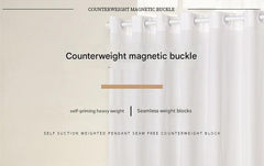 Variety of magnetic curtain weights displayed