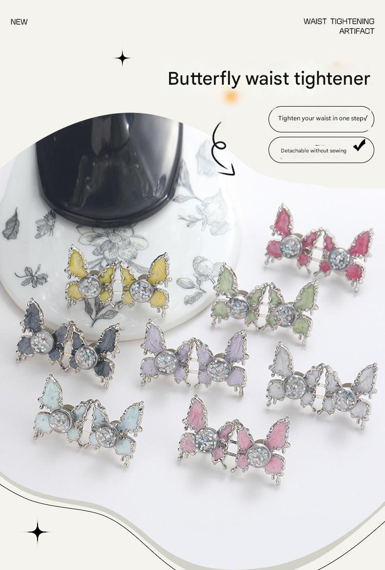 Adjustable Waist Butterfly Buckle with Rhinestones - Detail Image