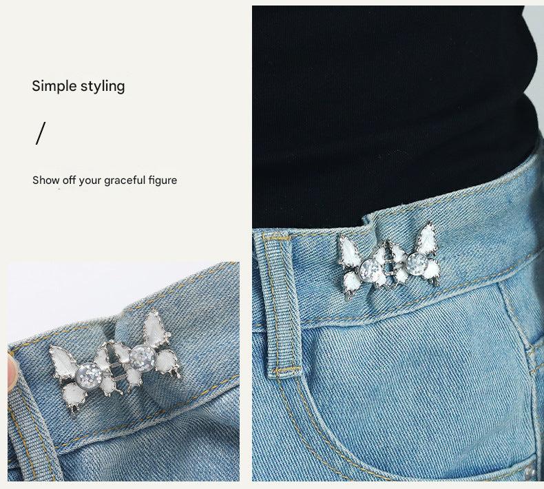Adjustable Waist Butterfly Buckle with Rhinestones - Lifestyle Image