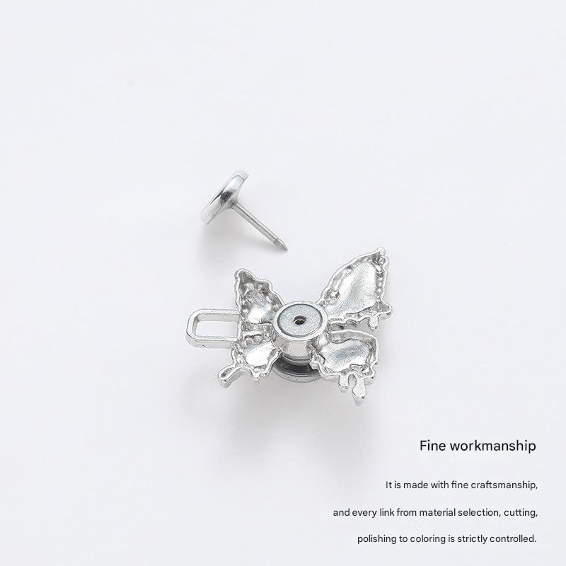 Adjustable Waist Butterfly Buckle with Rhinestones - Color Variety